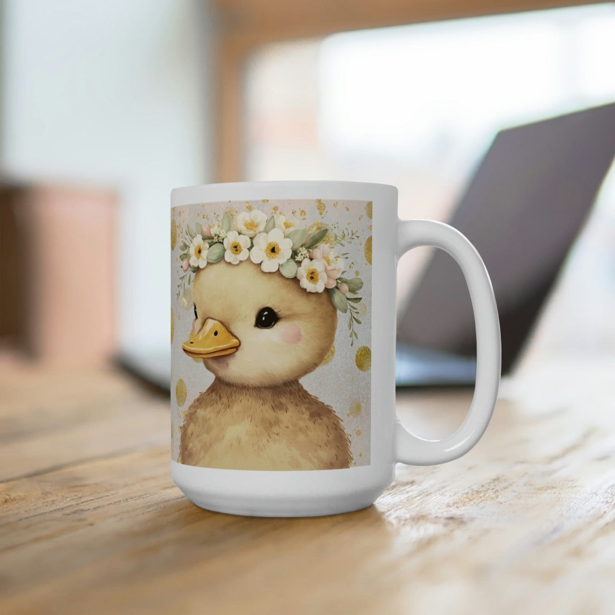 Printify Mug 15oz Coffee Mug, Duckling Coffee Mug, Duckling Gift, Duck Mug, Birthday Gift, Animal Mug, White 15 oz Ceramic, Gift for Her, Free Shipping 14890643778173187343